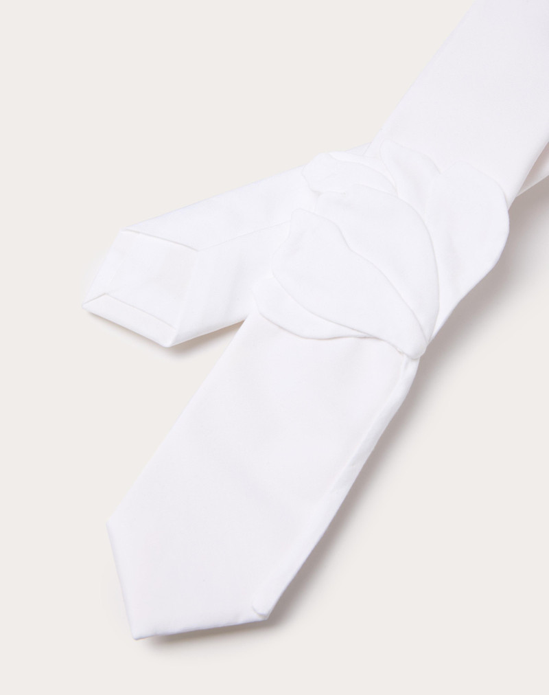 WOOL AND SILK VALENTIE TIE WITH FLOWER EMBROIDERY 3
