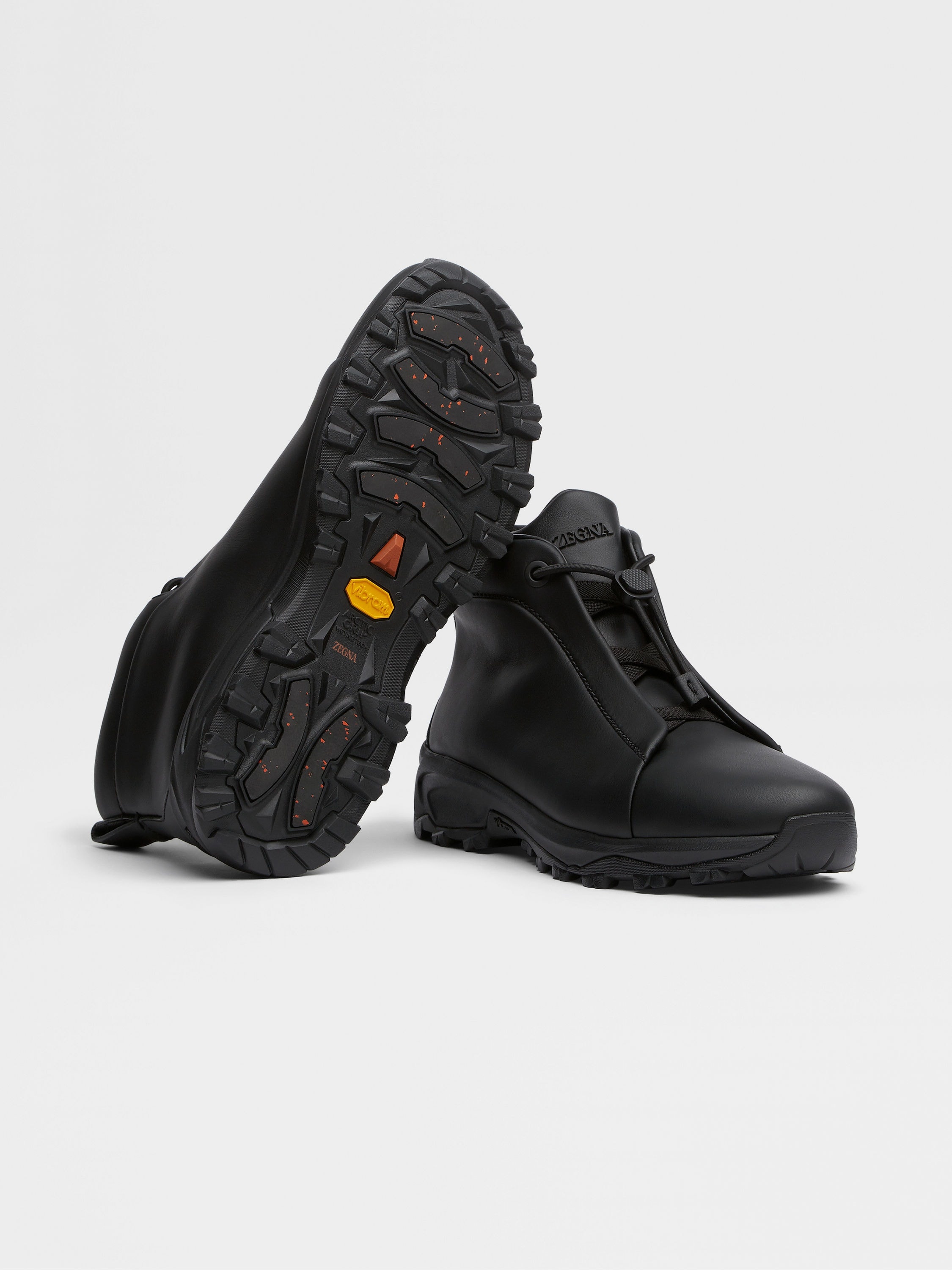 BLACK LEATHER TRIPLE STITCH™ VETTA SNEAKERS - 6