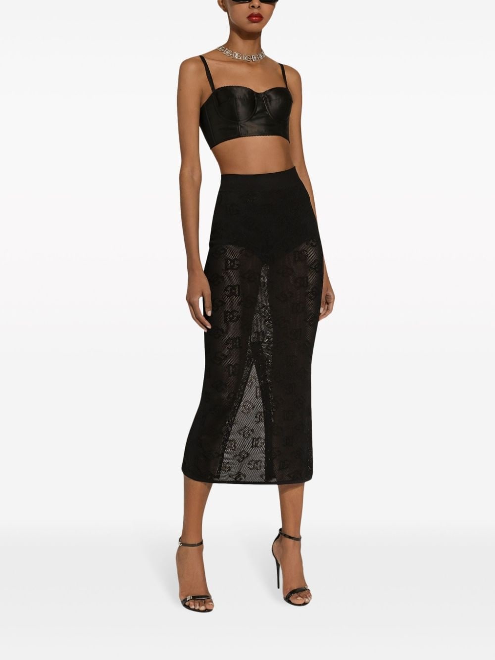 DG-jacquard midi skirt - 3