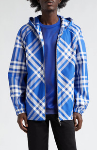 ジャケット・アウター BURBERRY BLUE LABEL check track jacket Burberry Check Nylon Hooded Jacket | nordstrom | REVERSIBLE