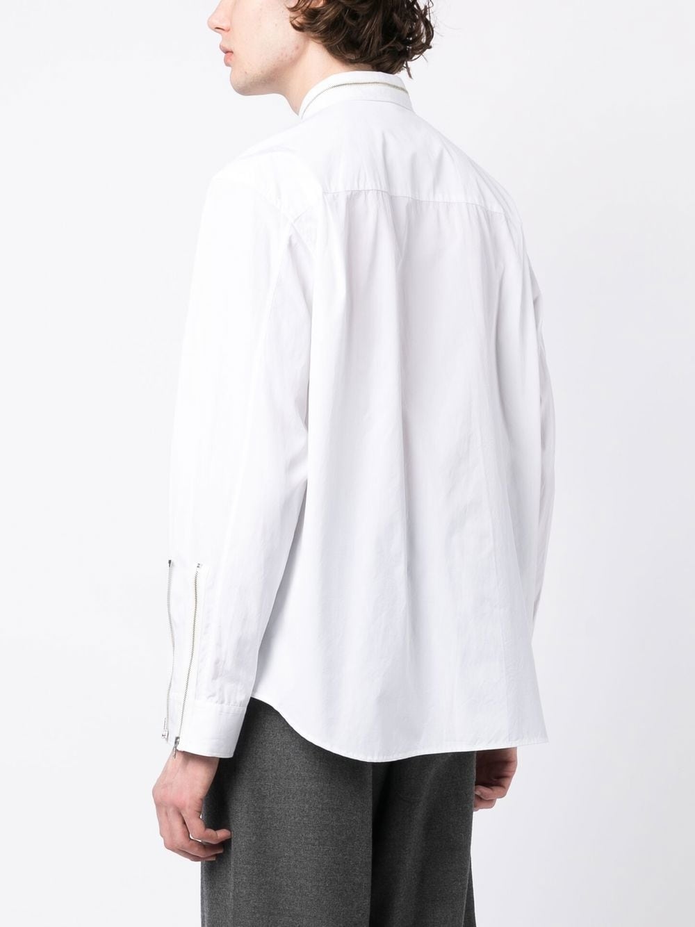 zip-detailing cotton shirt - 4