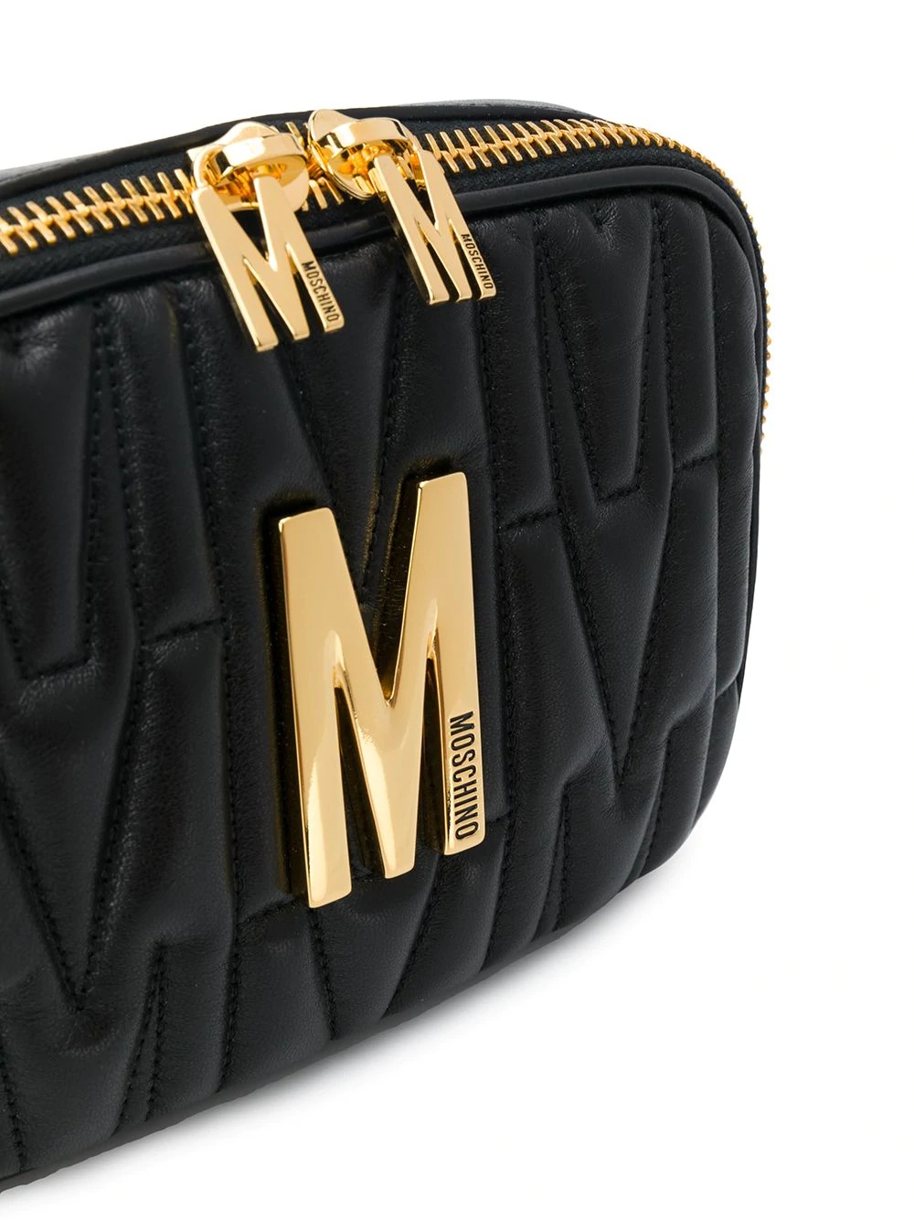 quilted multi-use bag with gold logo - 4