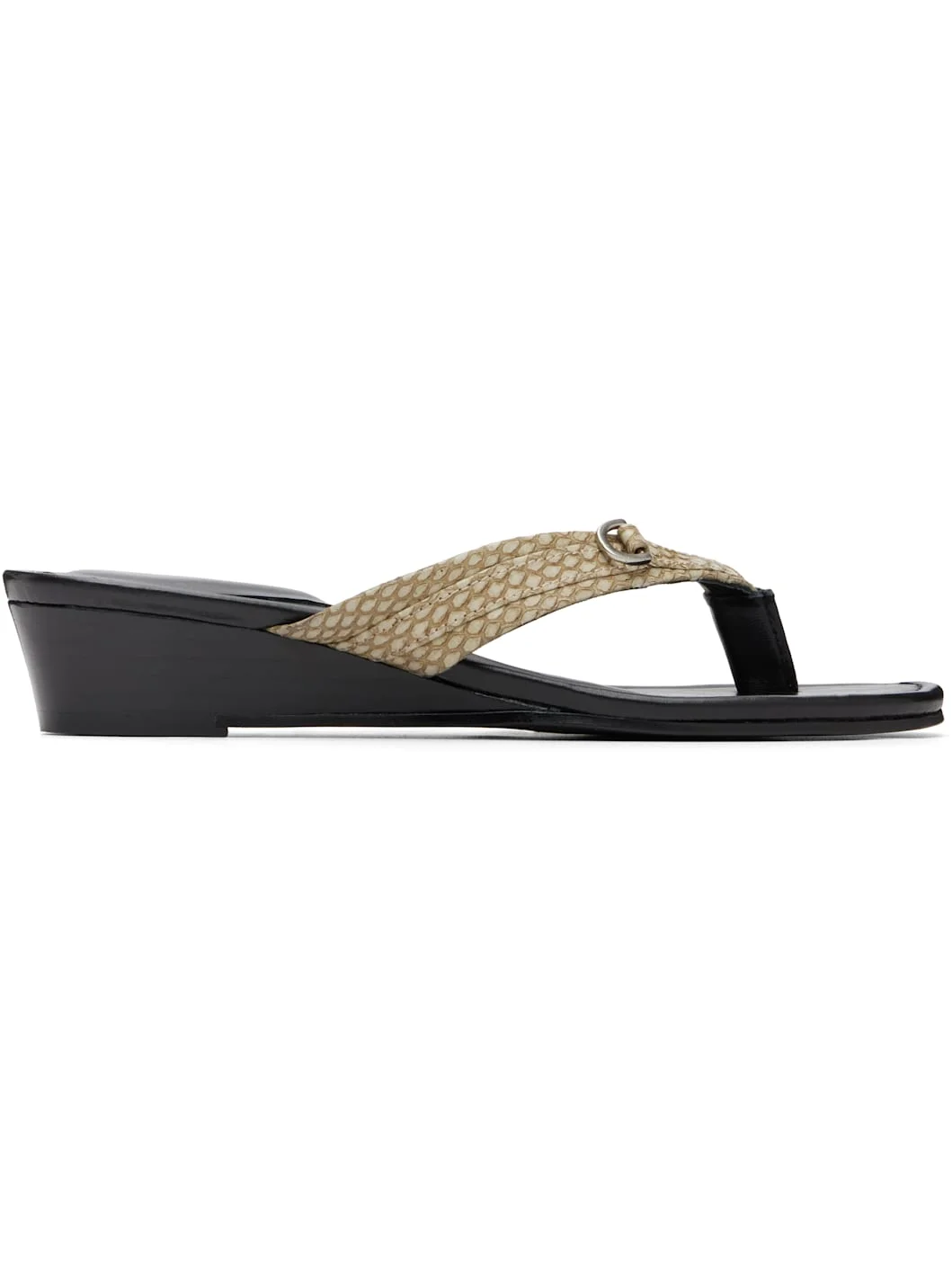 Black & Beige Felipa Heeled Sandals - 1