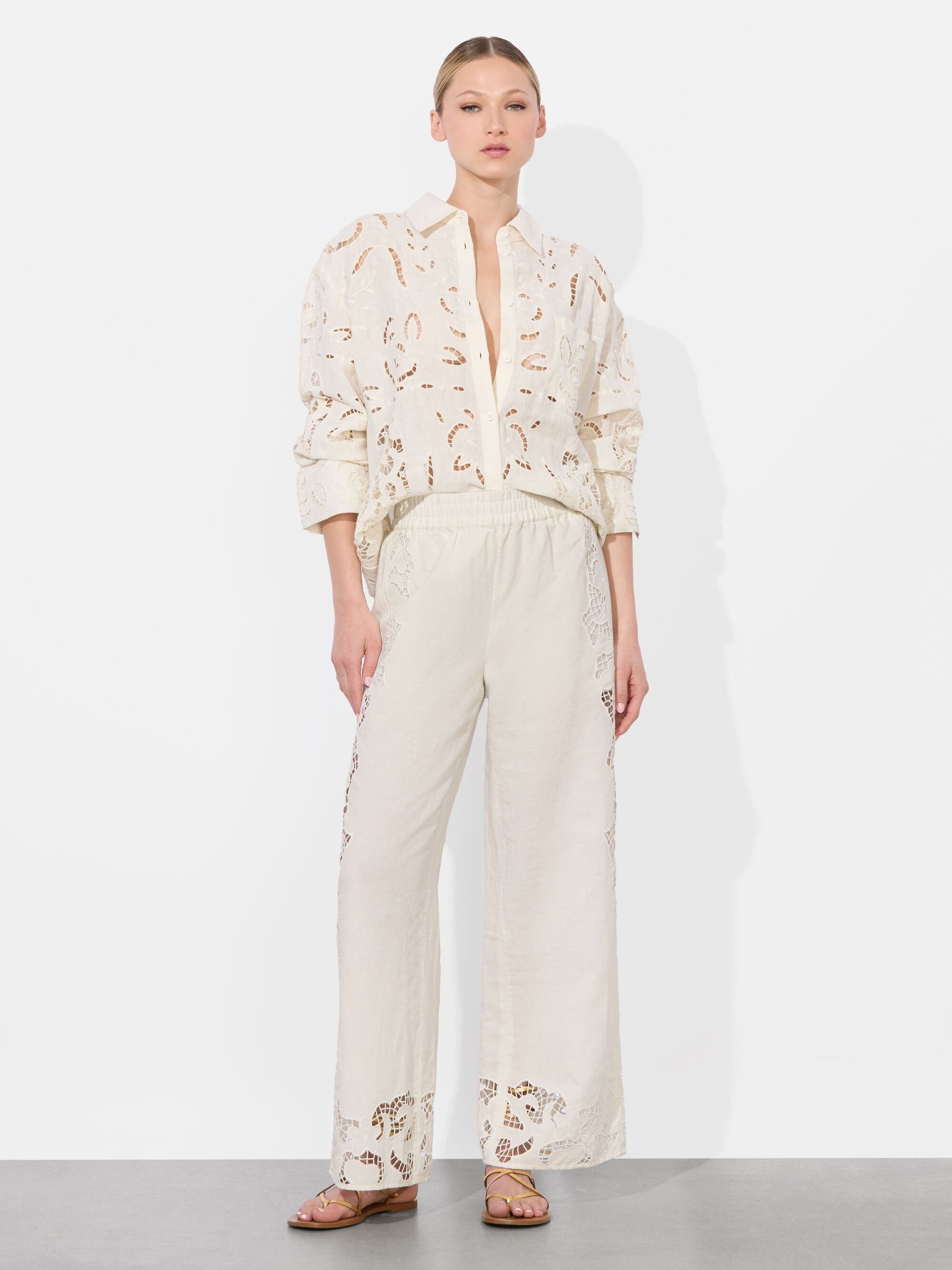 TANYA EYELET PULL ON PANT - 2