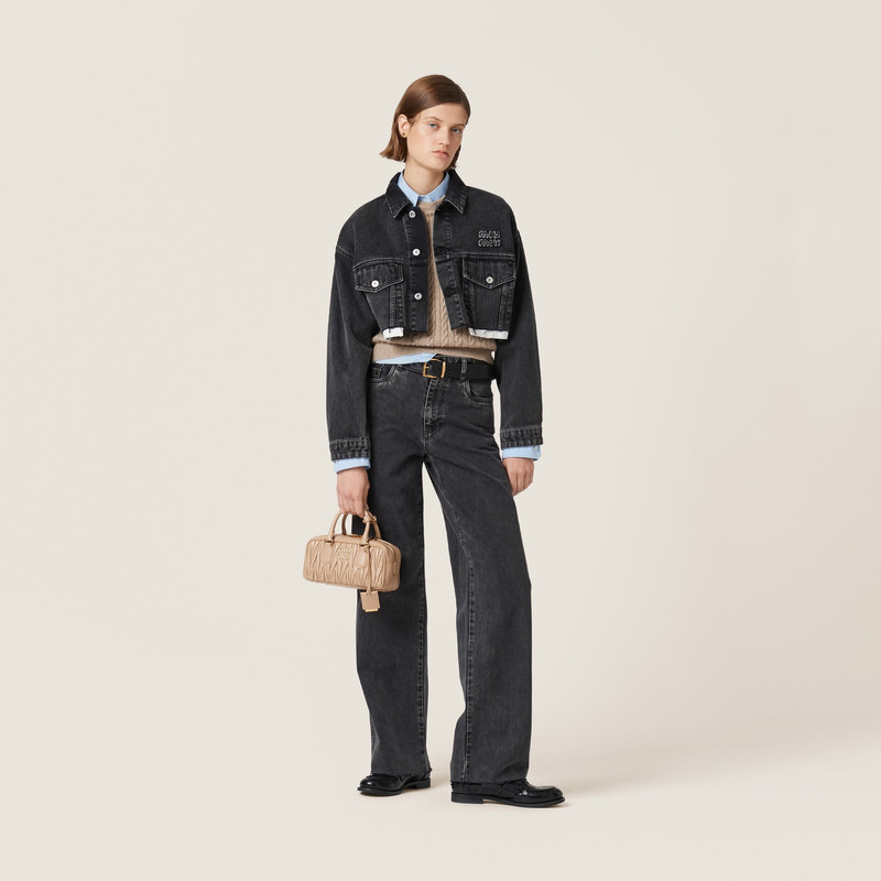 Miu Miu Five-pocket black denim jeans outlook