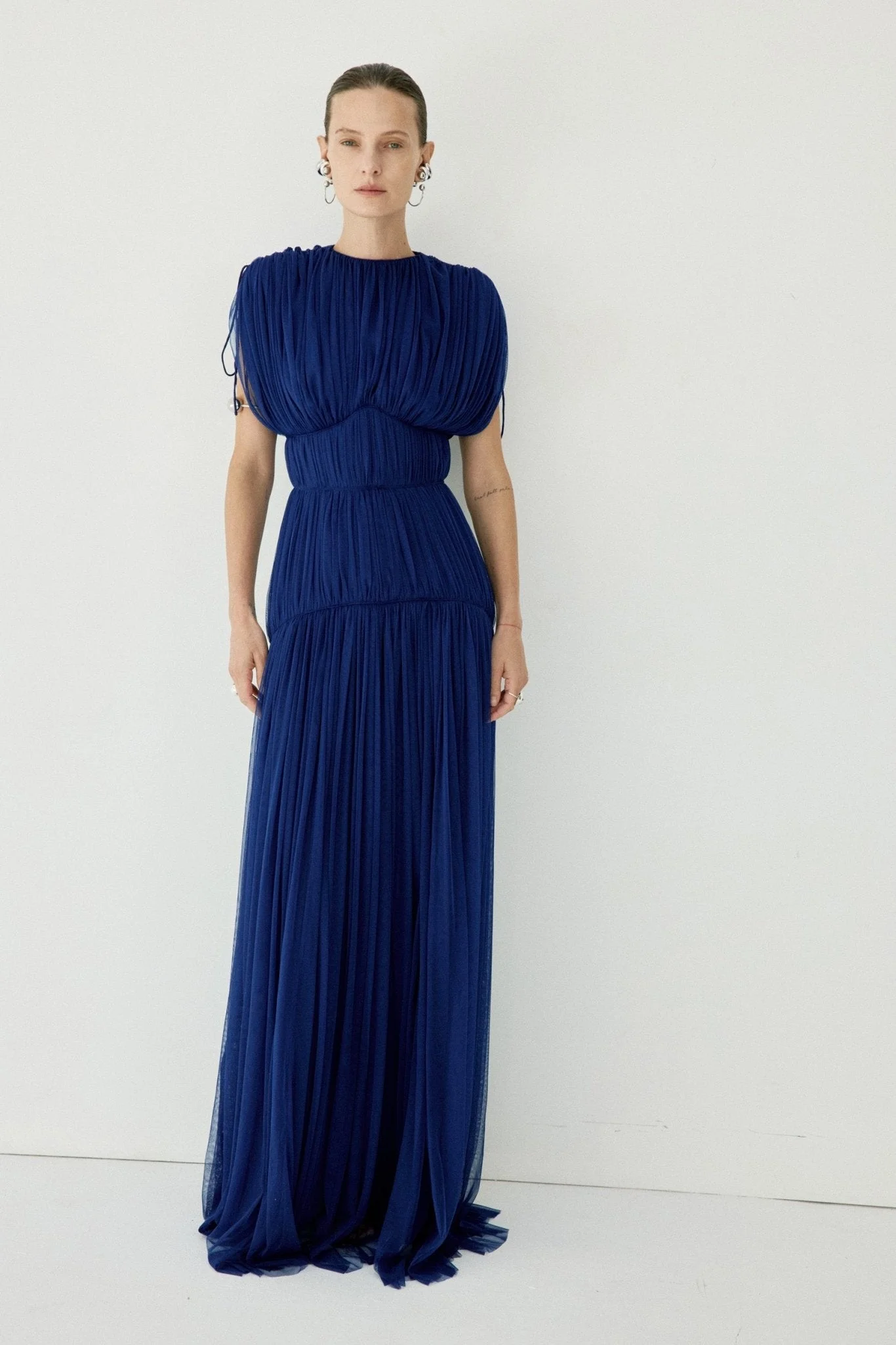 NYMERA MAXI DRESS IN DEEP BLUE TULLE - 1