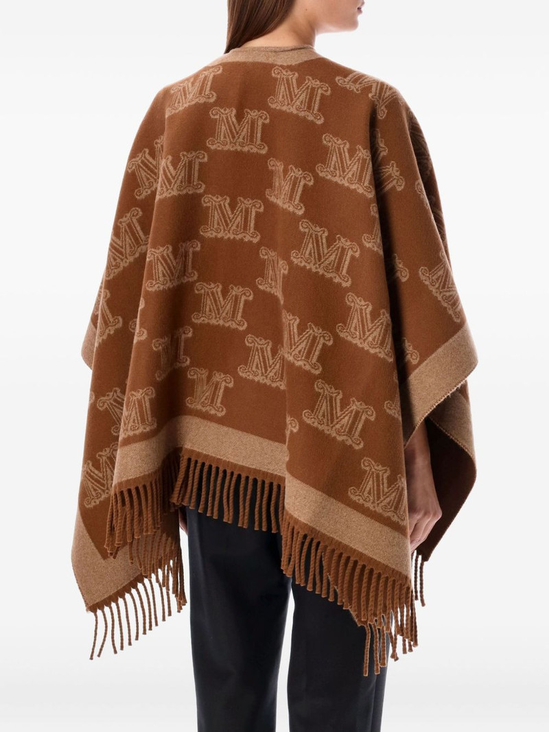 Max Mara monogram fringed poncho outlook