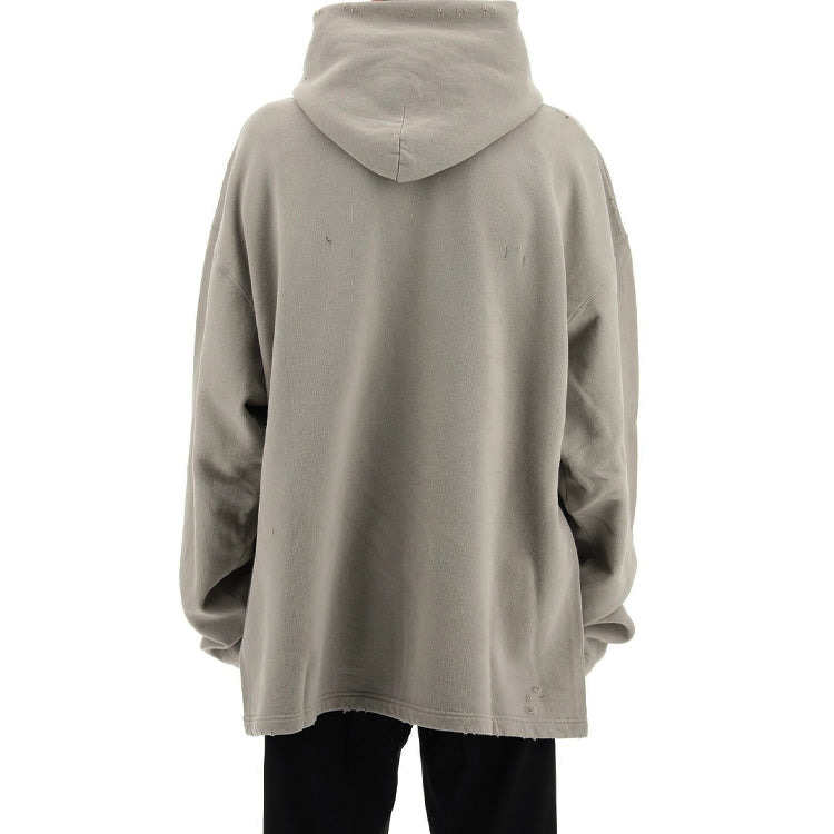 Balenciaga Blurred Logo Distress Hoodie 'Grey' 661711TKVD68174 - 4