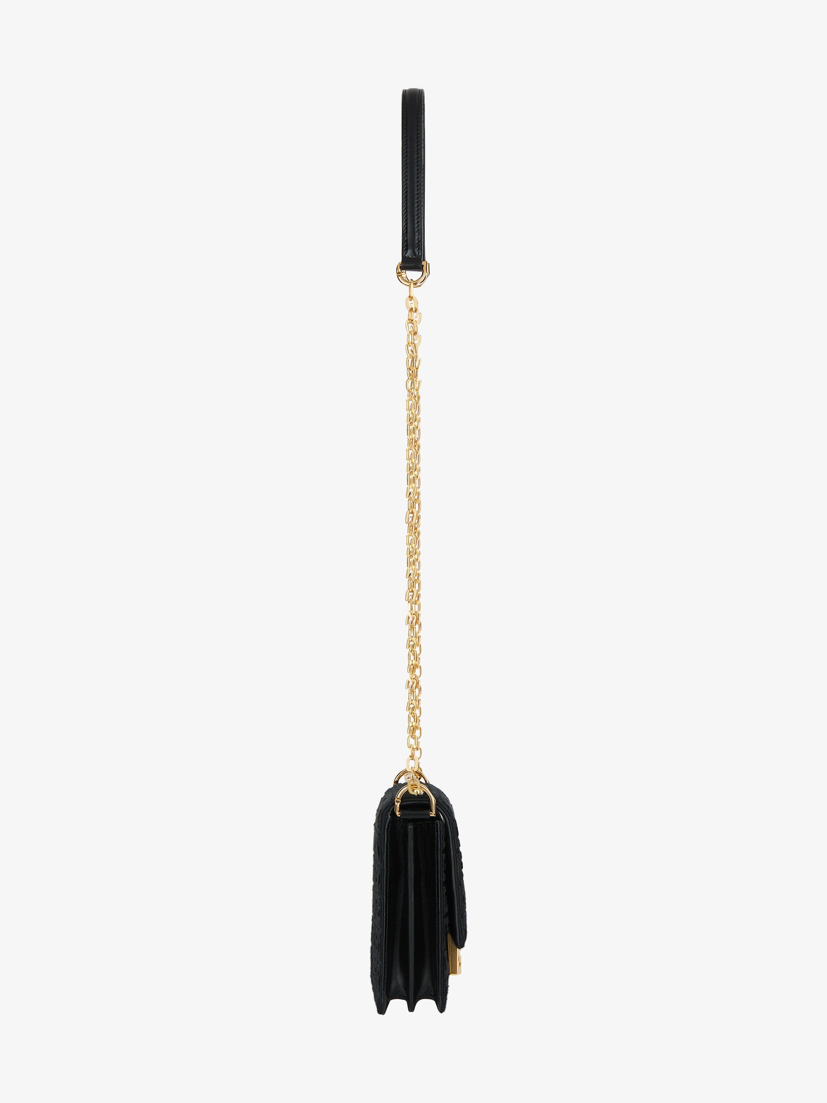 4G MEDIUM BAG IN 4G EMBROIDERED CANVAS WITH CHAIN - 4