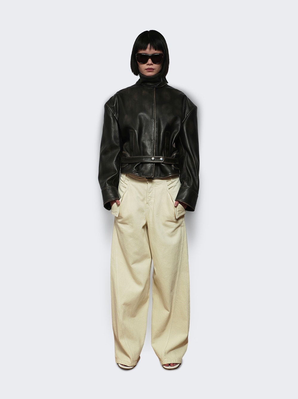 Burnished Eddie Leather Jacket Black - 5