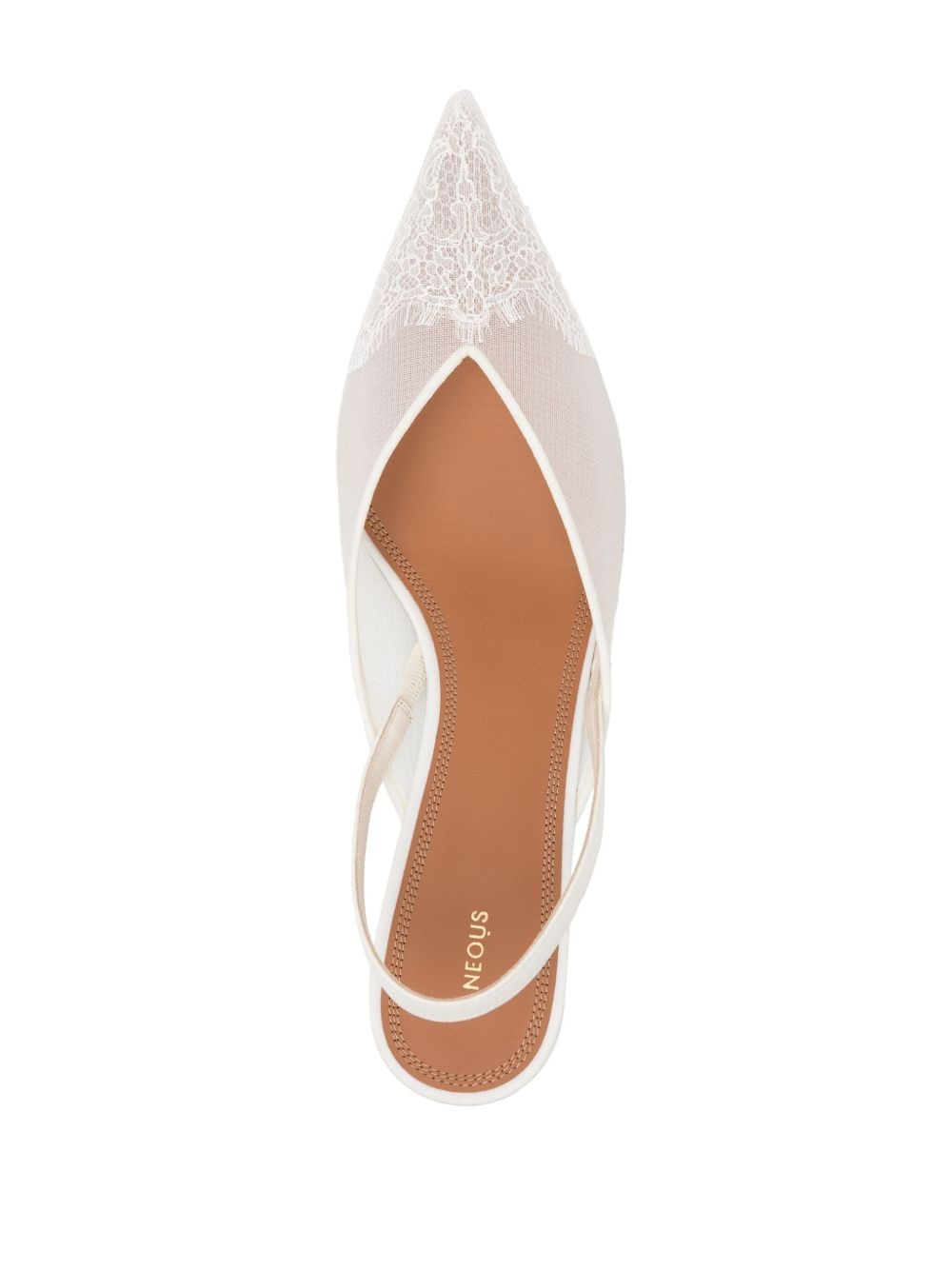 45mm lace-detailing slingback pumps - 4