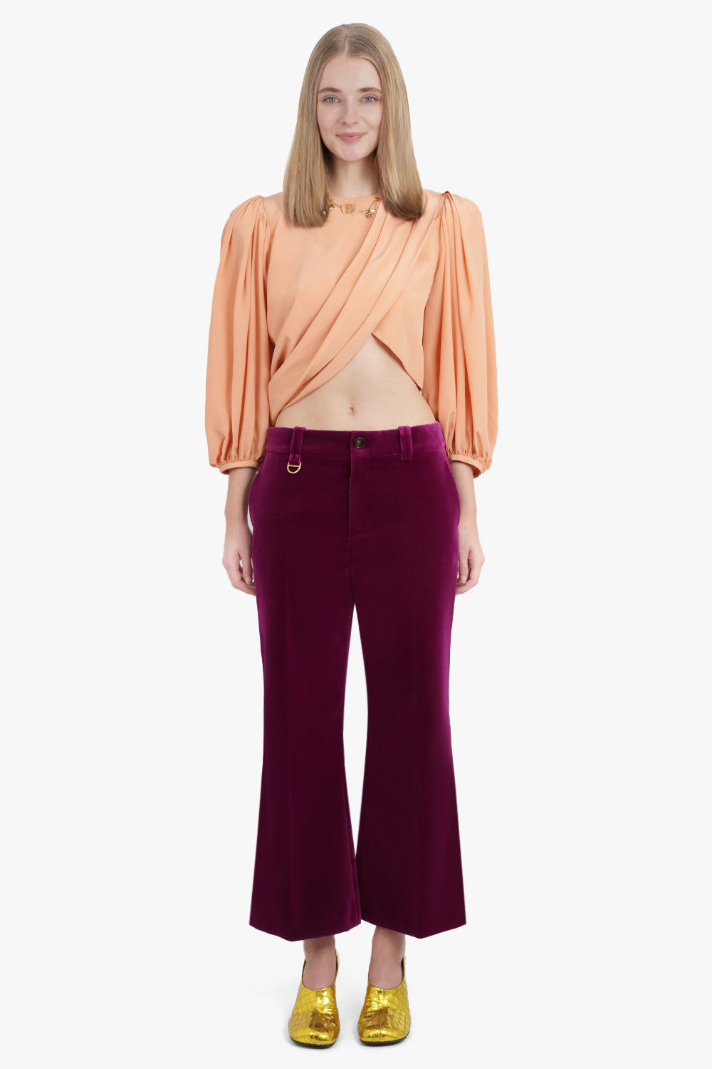 VELVET WIDE LEG PANT | PANSY PURPLE - 4