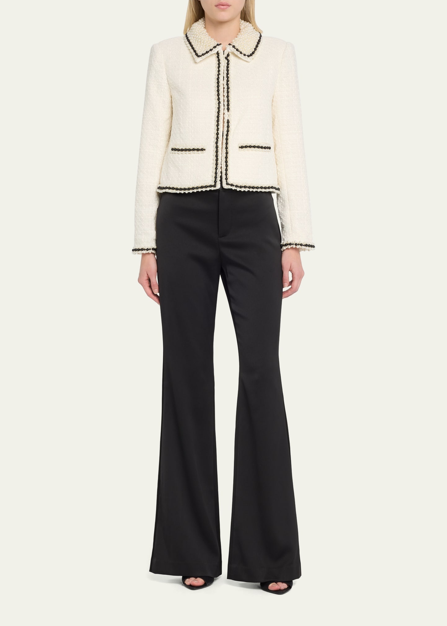 Alice + Olivia Deanna High-Rise Side-Stripe Bootcut Pants, bergdorfgoodman