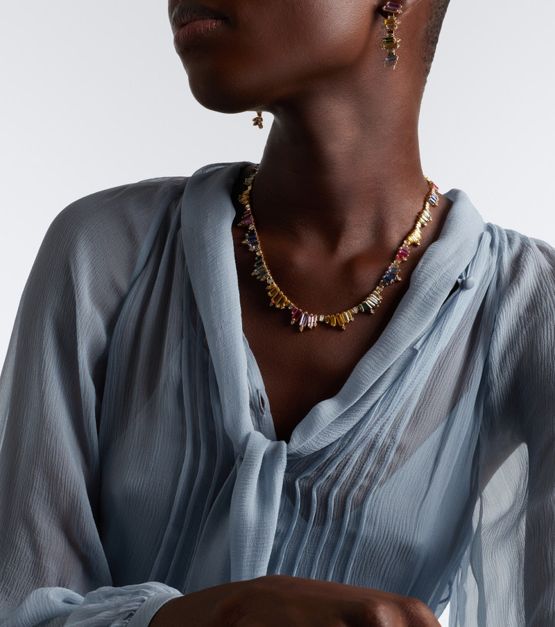 18kt gold necklace with sapphires and diamonds 3
