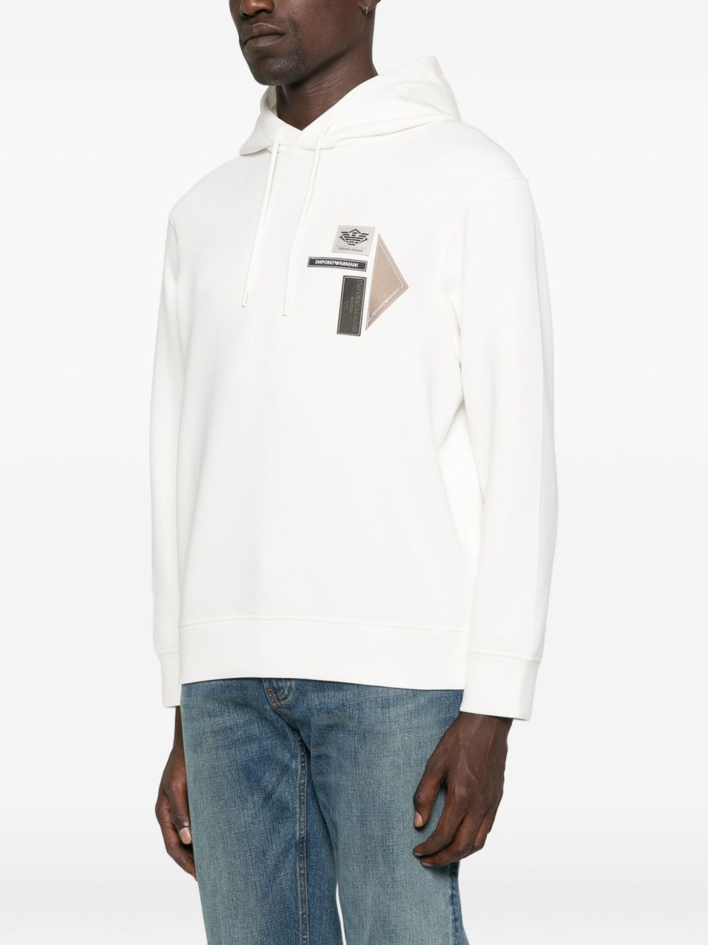 logo-patch hooded sweater - 3