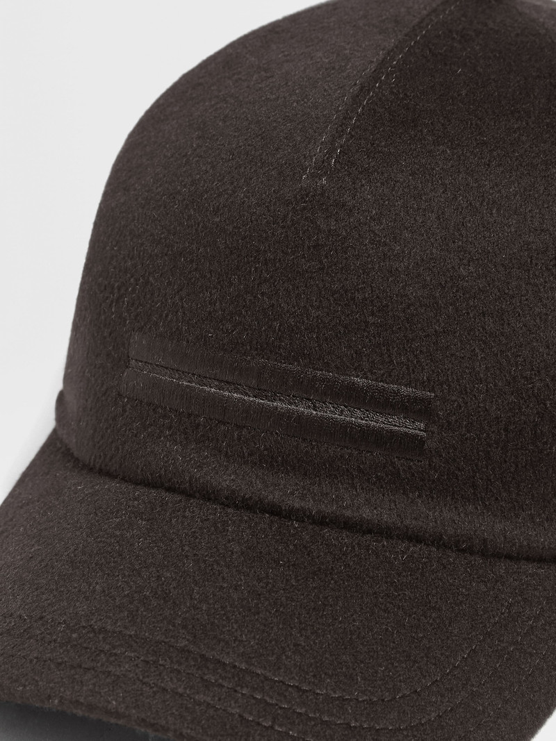 ZEGNA DARK BROWN OASI CASHMERE BASEBALL CAP outlook