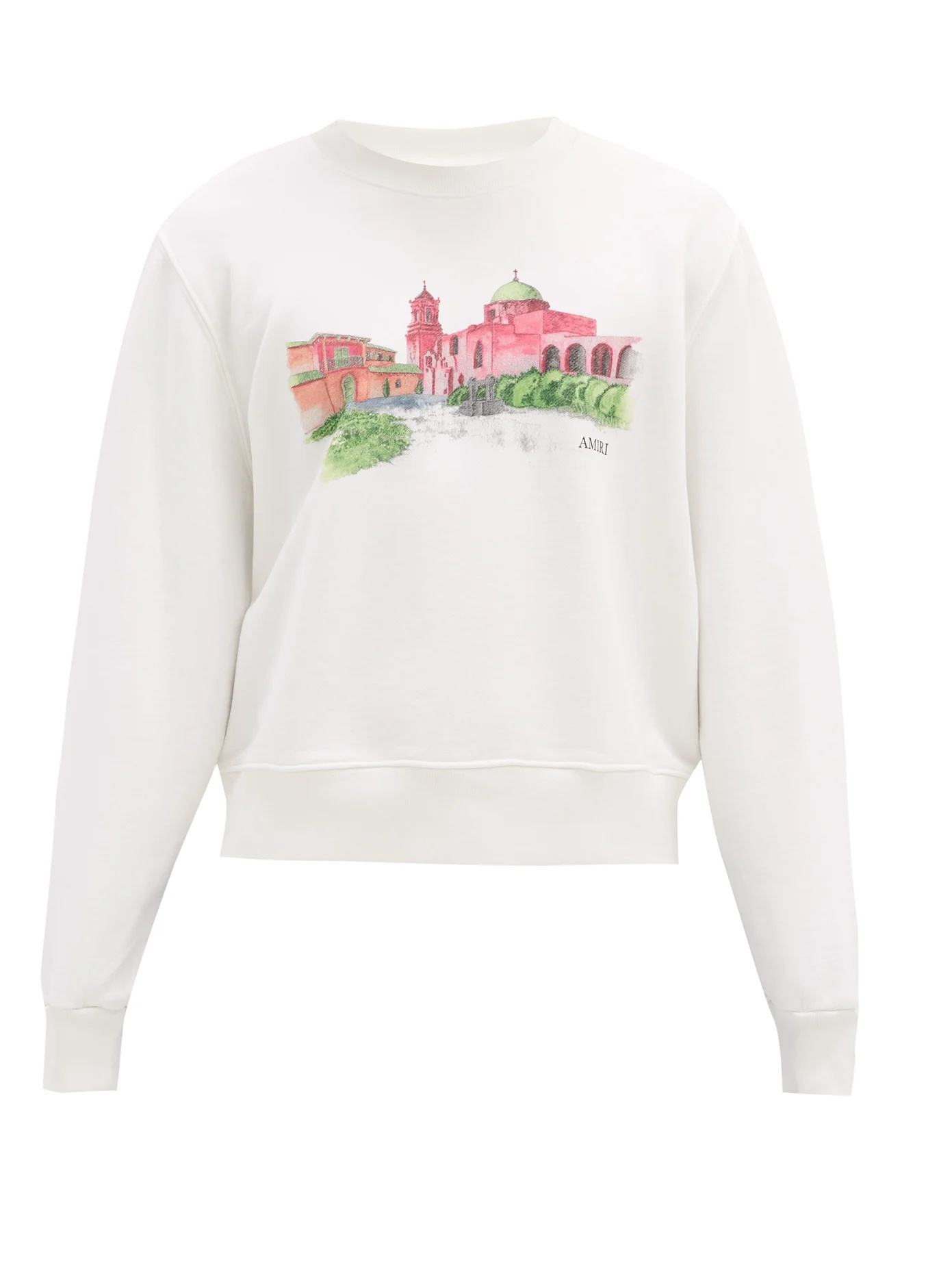 Hotel-print cotton-jersey sweatshirt - 1