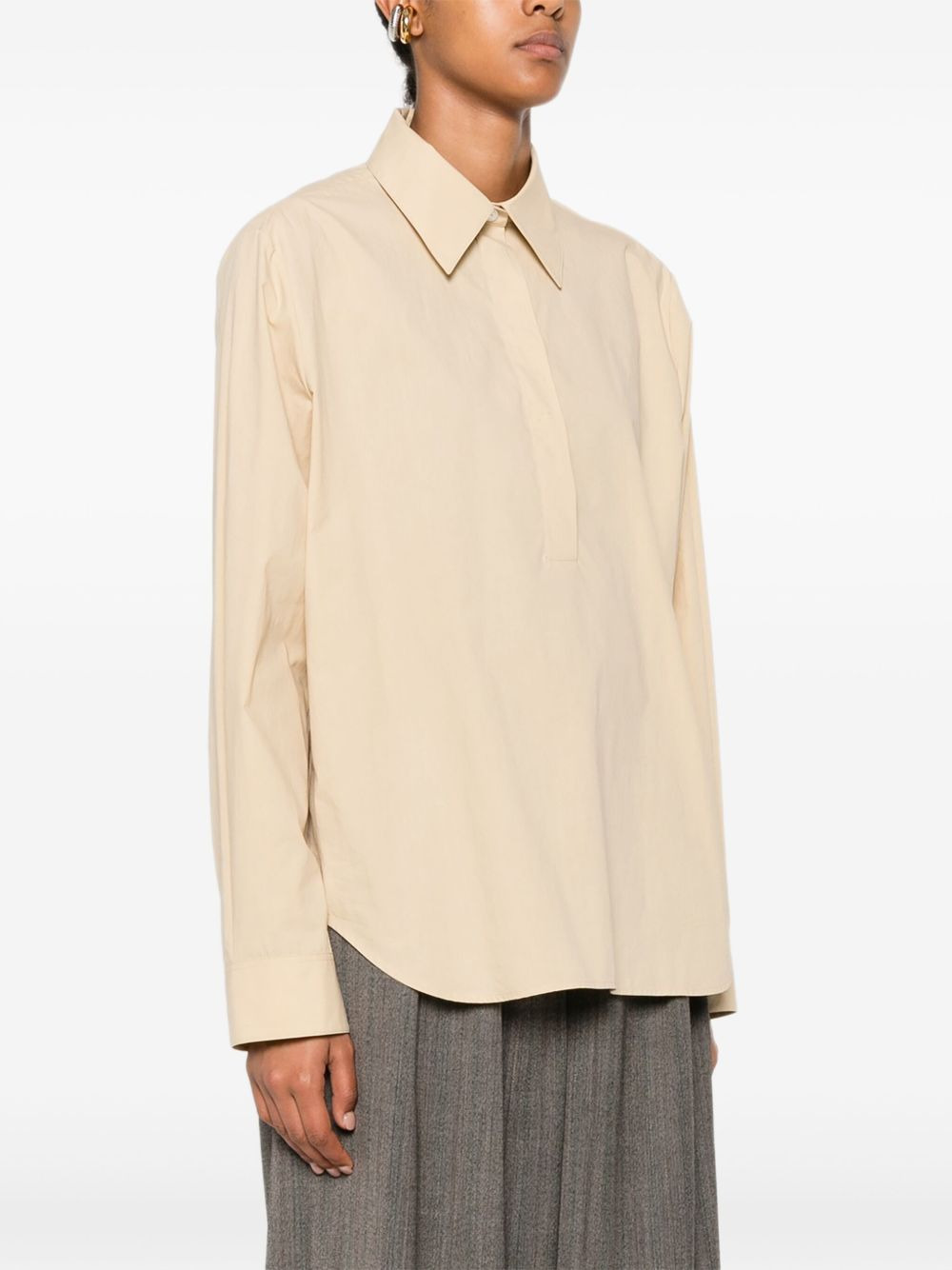 Margan long-sleeve curved hem shirt - 3