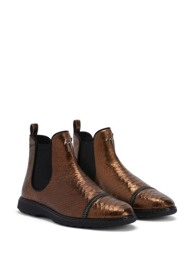Giuseppe Zanotti embossed-crocodile leather ankle boots outlook