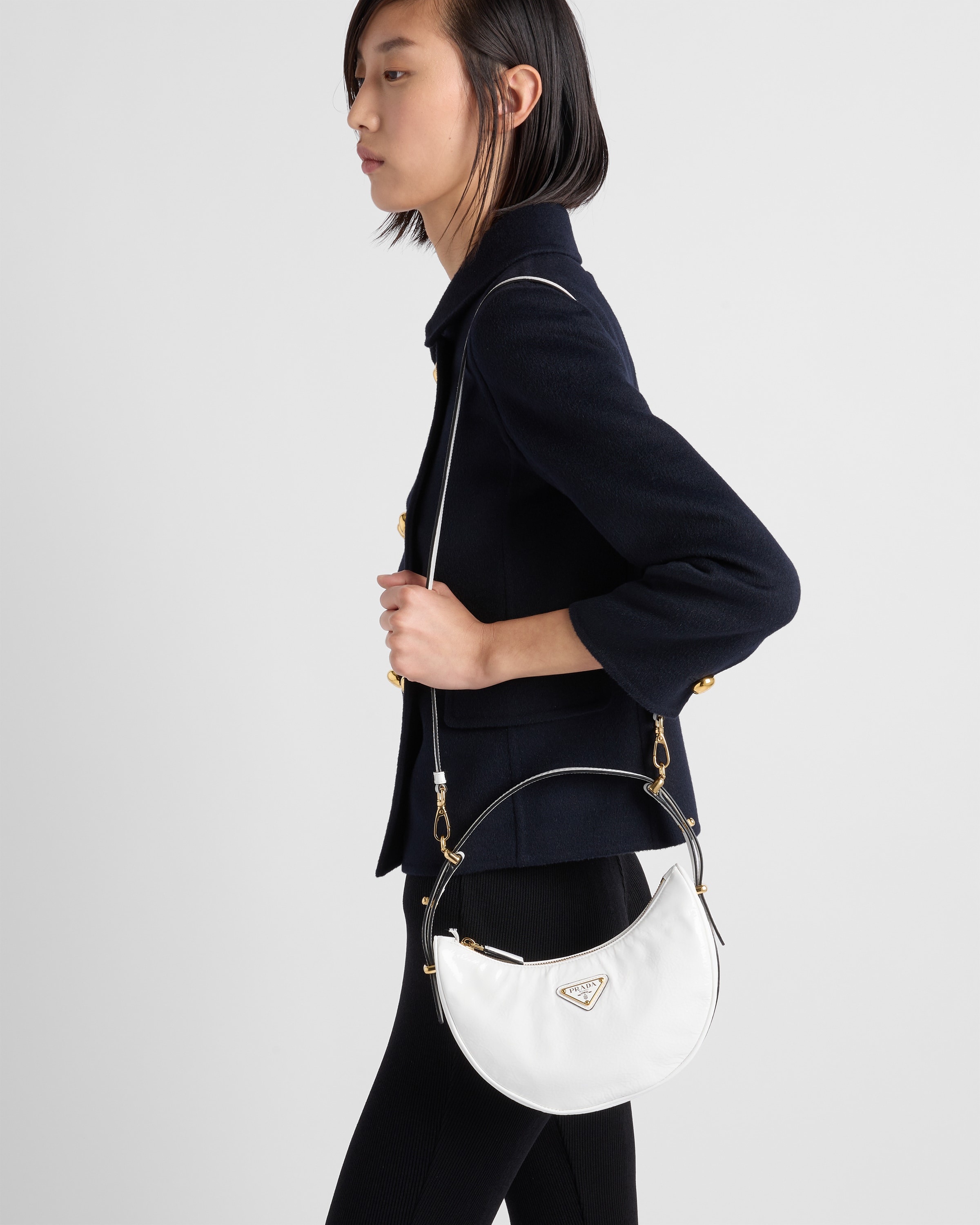 Prada Arqué naplak patent leather shoulder bag - 7