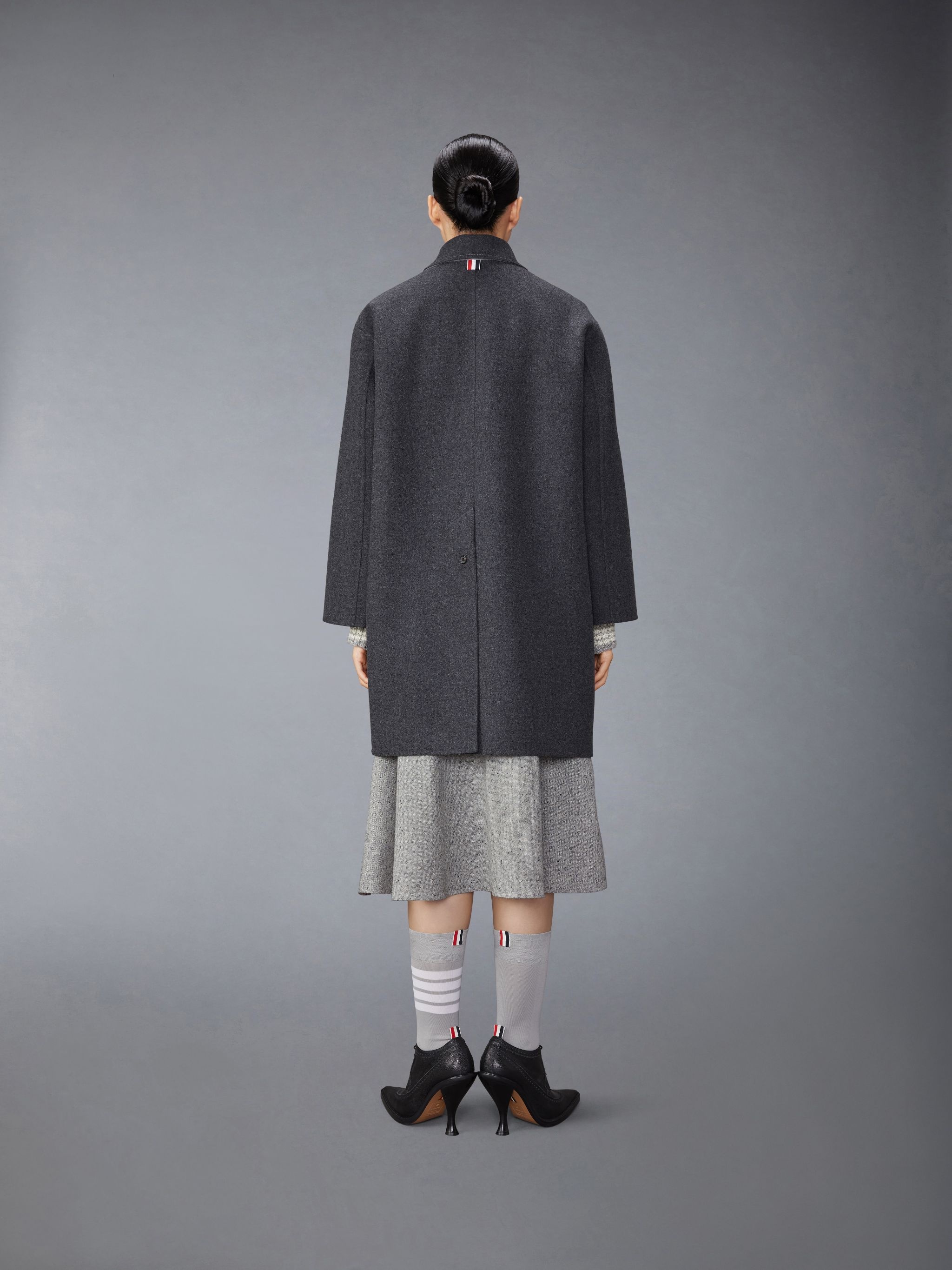 Double Face Melton Solid Detachable Shearing Collar Bal Collar Raincoat - 3