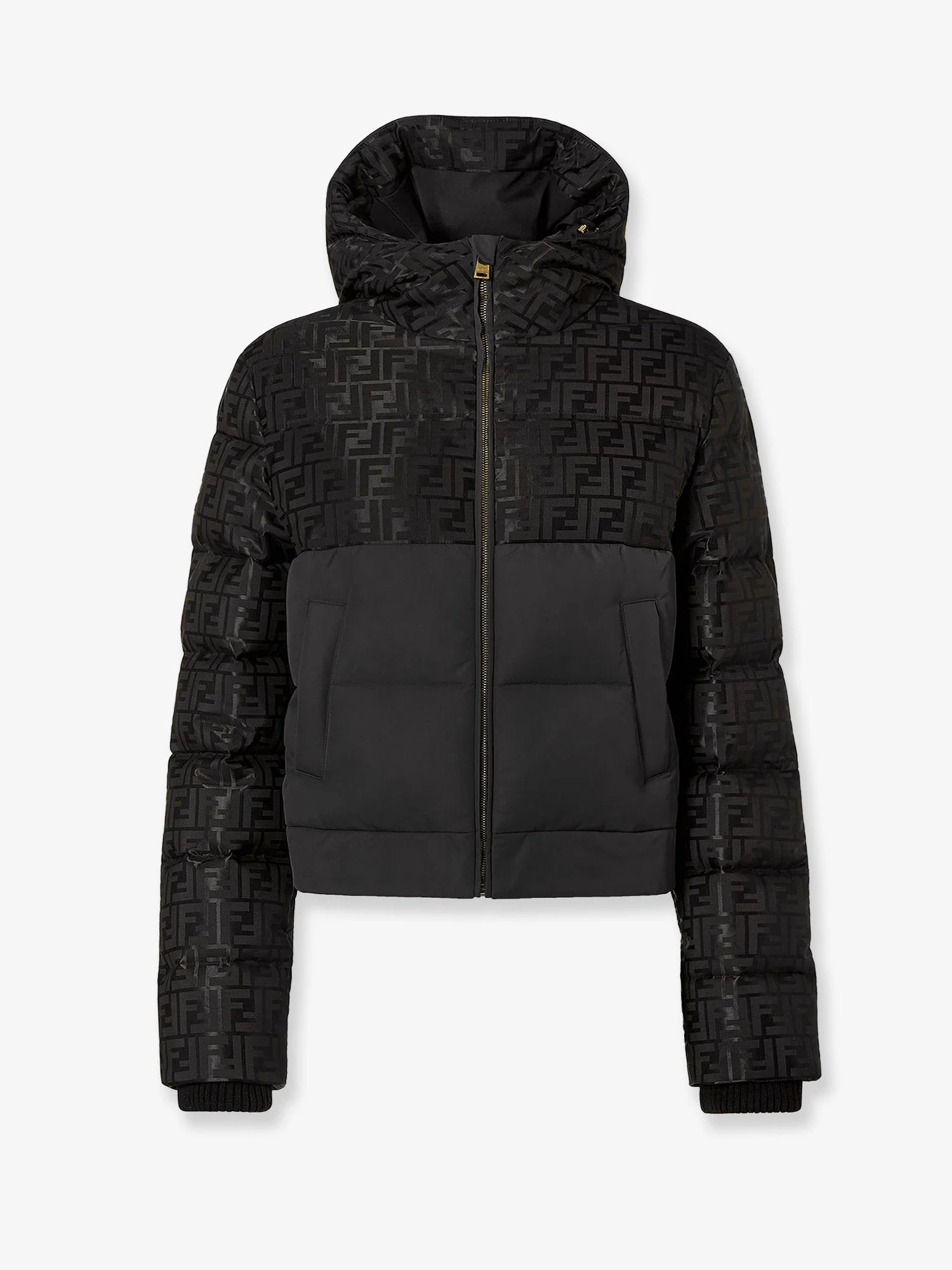 Fendi Women Down Jacket With Ff Jacquard Insert - 1