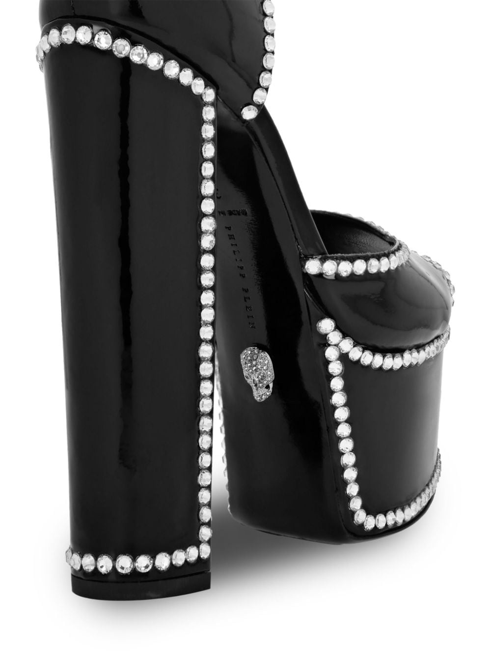 crystal-embellished heeled platform sandals - 4