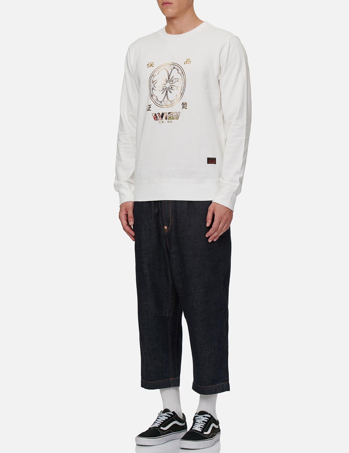 KAMON FOIL-PRINT AND SCROLL DAICOCK APPLIQUÉ SWEATSHIRT - 5