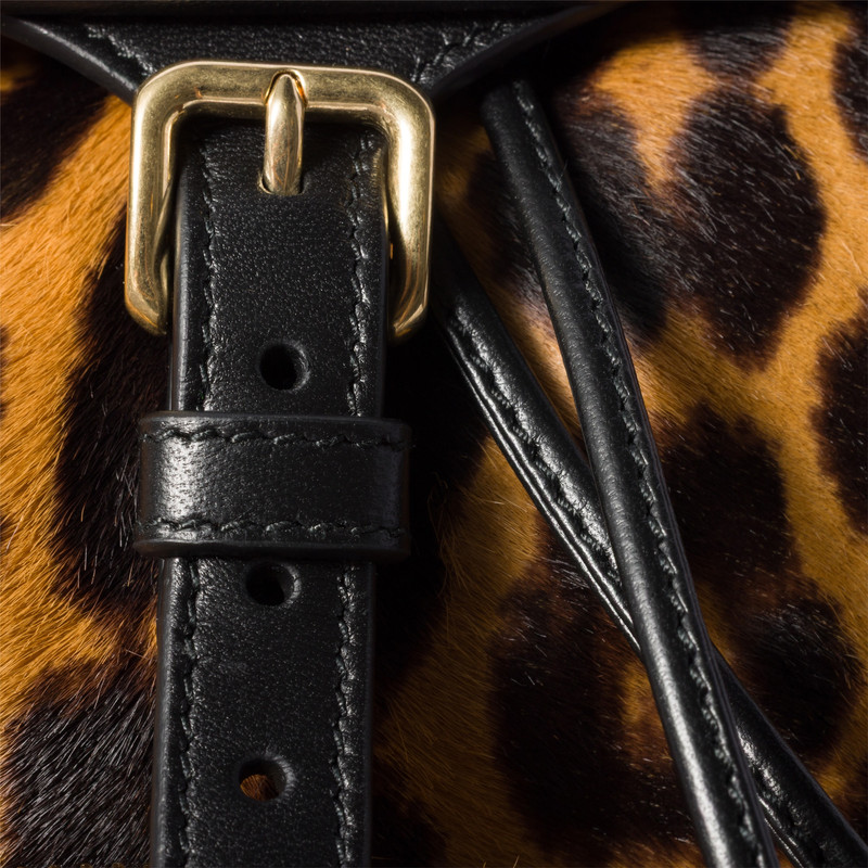 Printed leather backpack 7