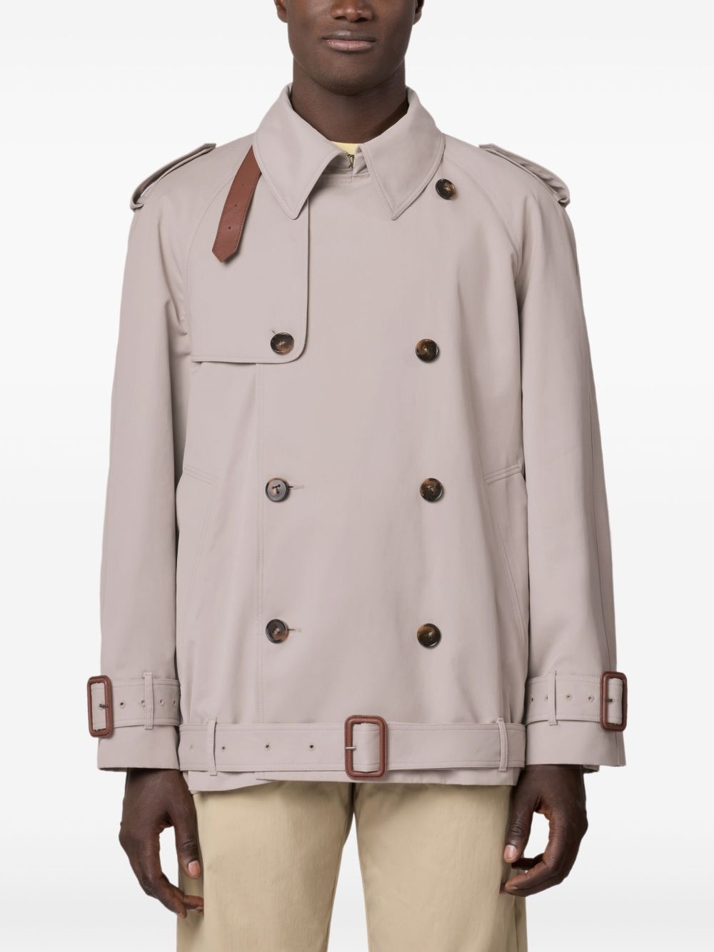 cotton trench jacket - 4