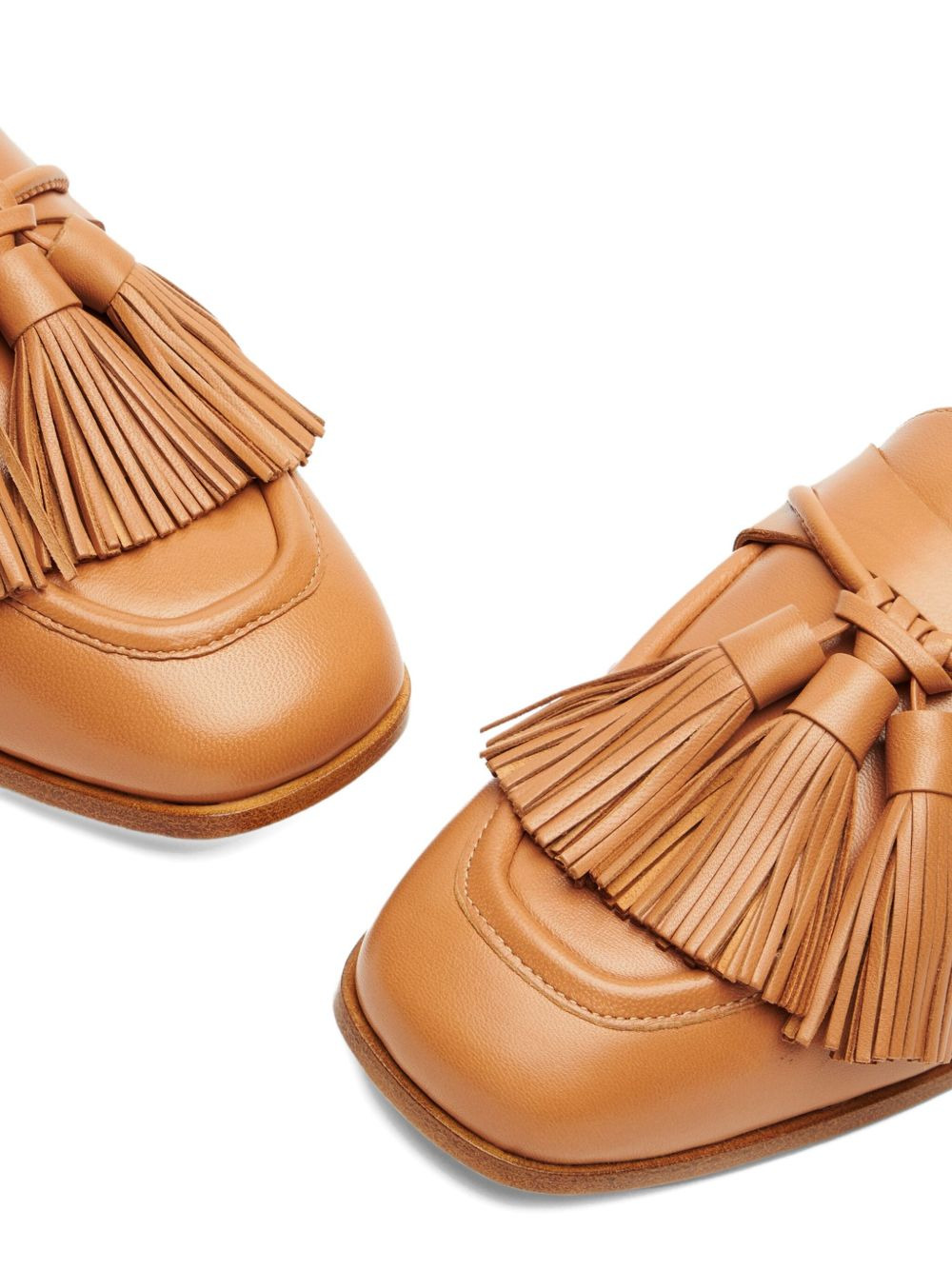 tassel leather loafers - 4