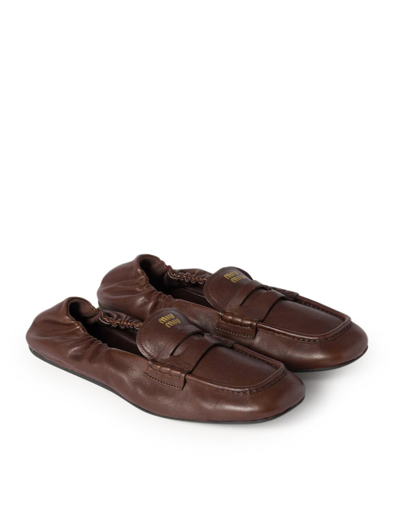 Miu Miu Women Nappa Leather Ruffled Loafers - 3