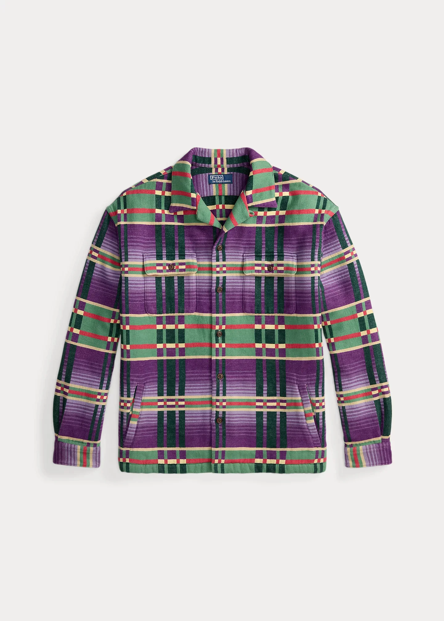 Classic Fit Plaid Flannel Camp Shirt - 1