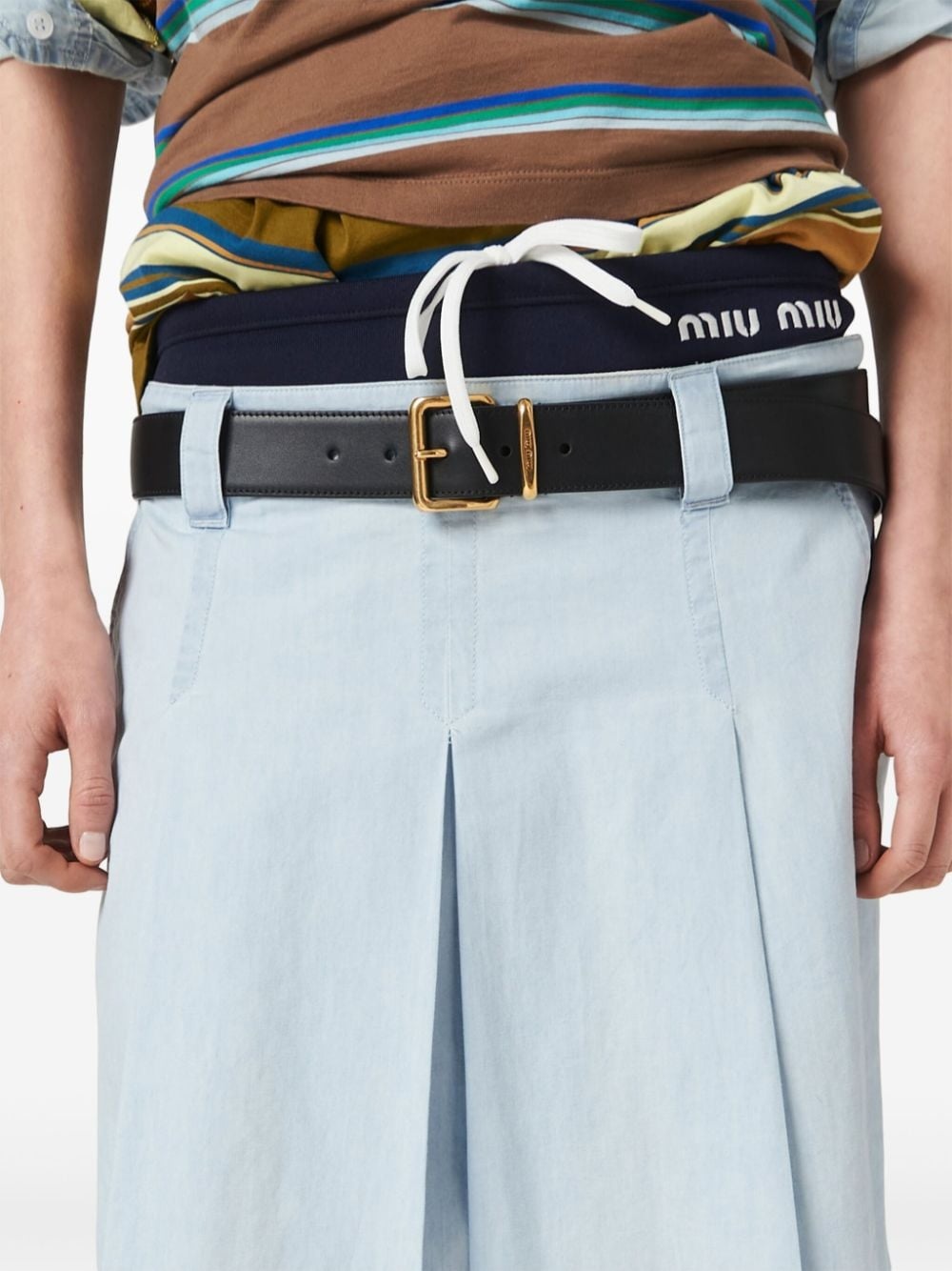 pleated chambray skirt - 5