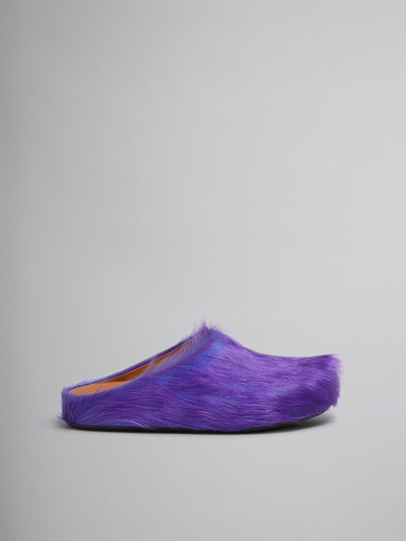 PURPLE LONG-HAIR CALFSKIN FUSSBETT SABOT - 1