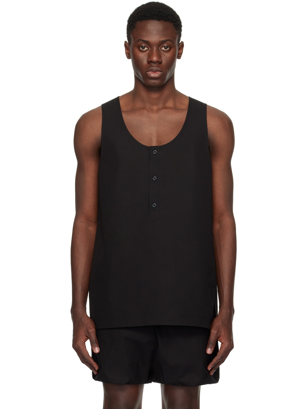 Black Scoop Neck Tank Top - 1
