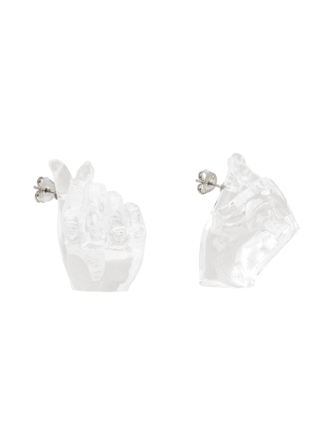 Transparent Midi Finger Heart Earrings - 2