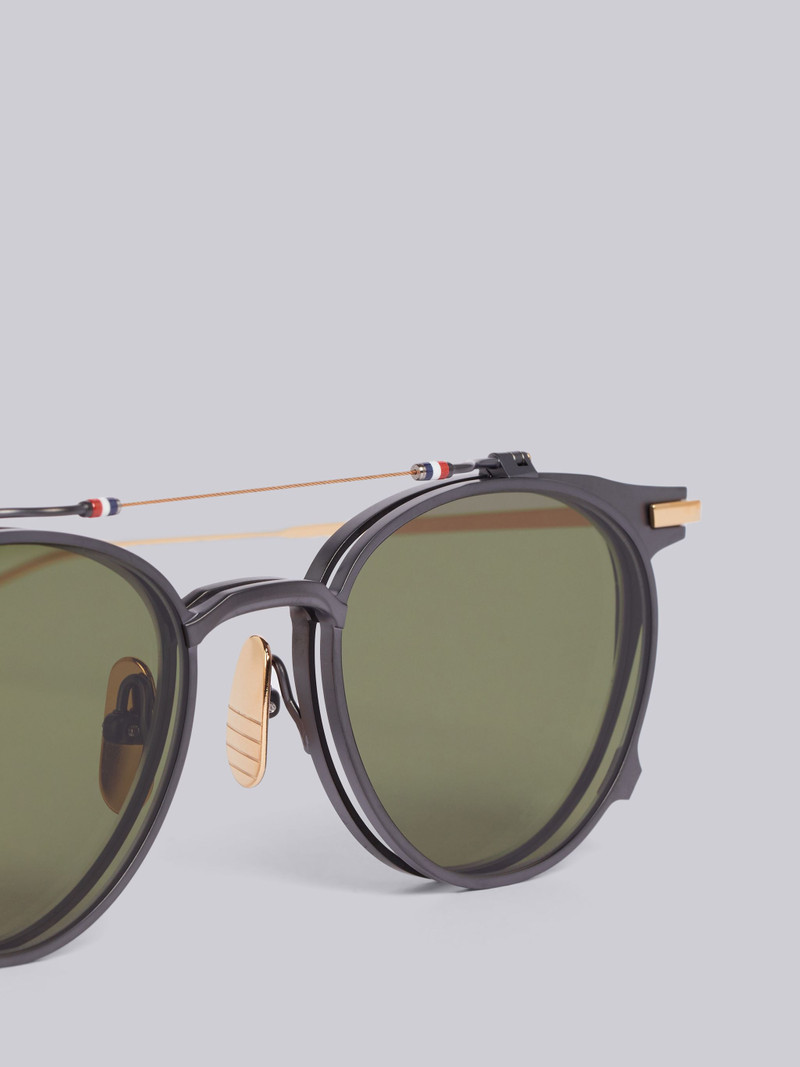 Thom Browne TB814 - Black Clubmaster Sunglasses outlook