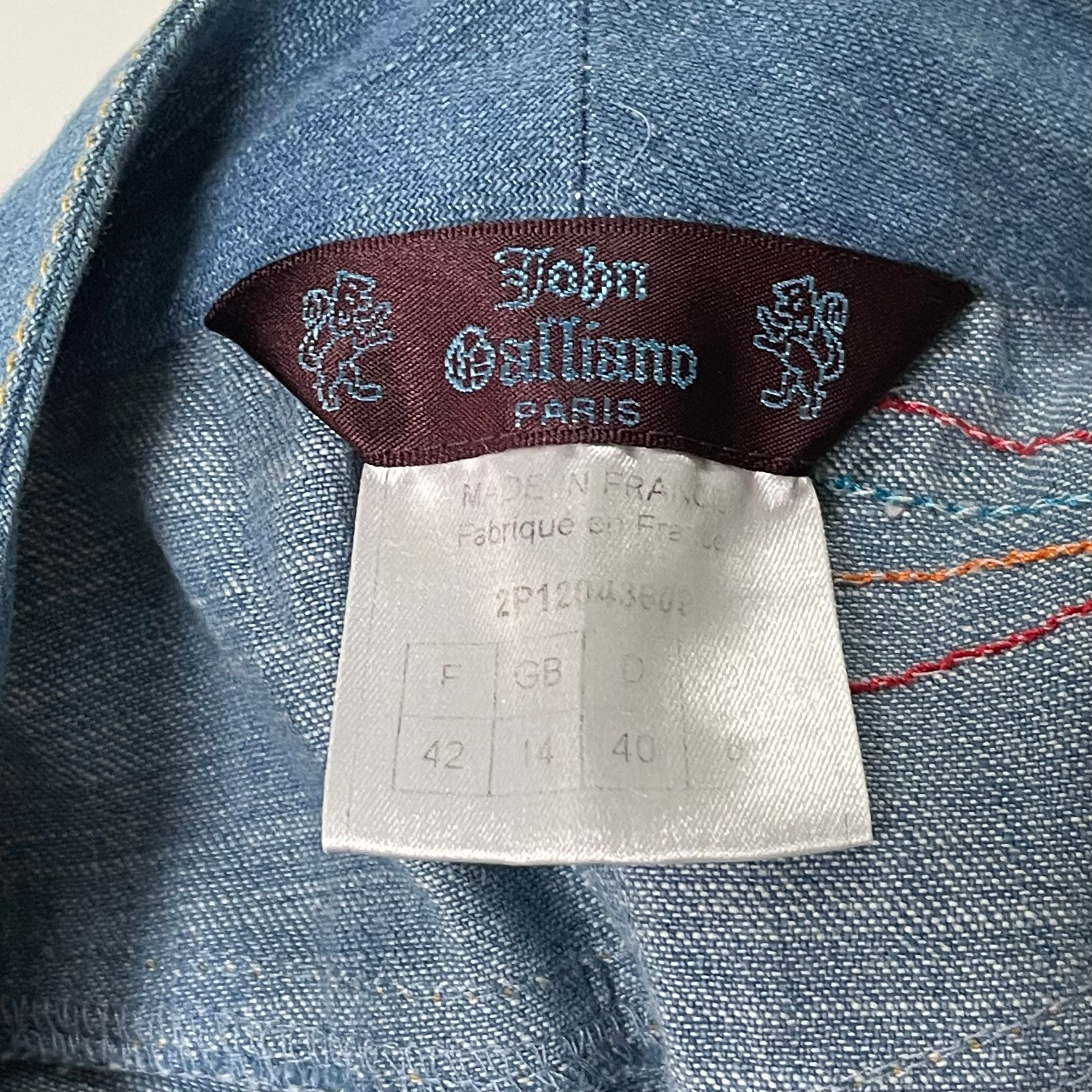 JOHN GALLIANO Spring Summer 2002 Flared Denim Patchwork Pants - 6