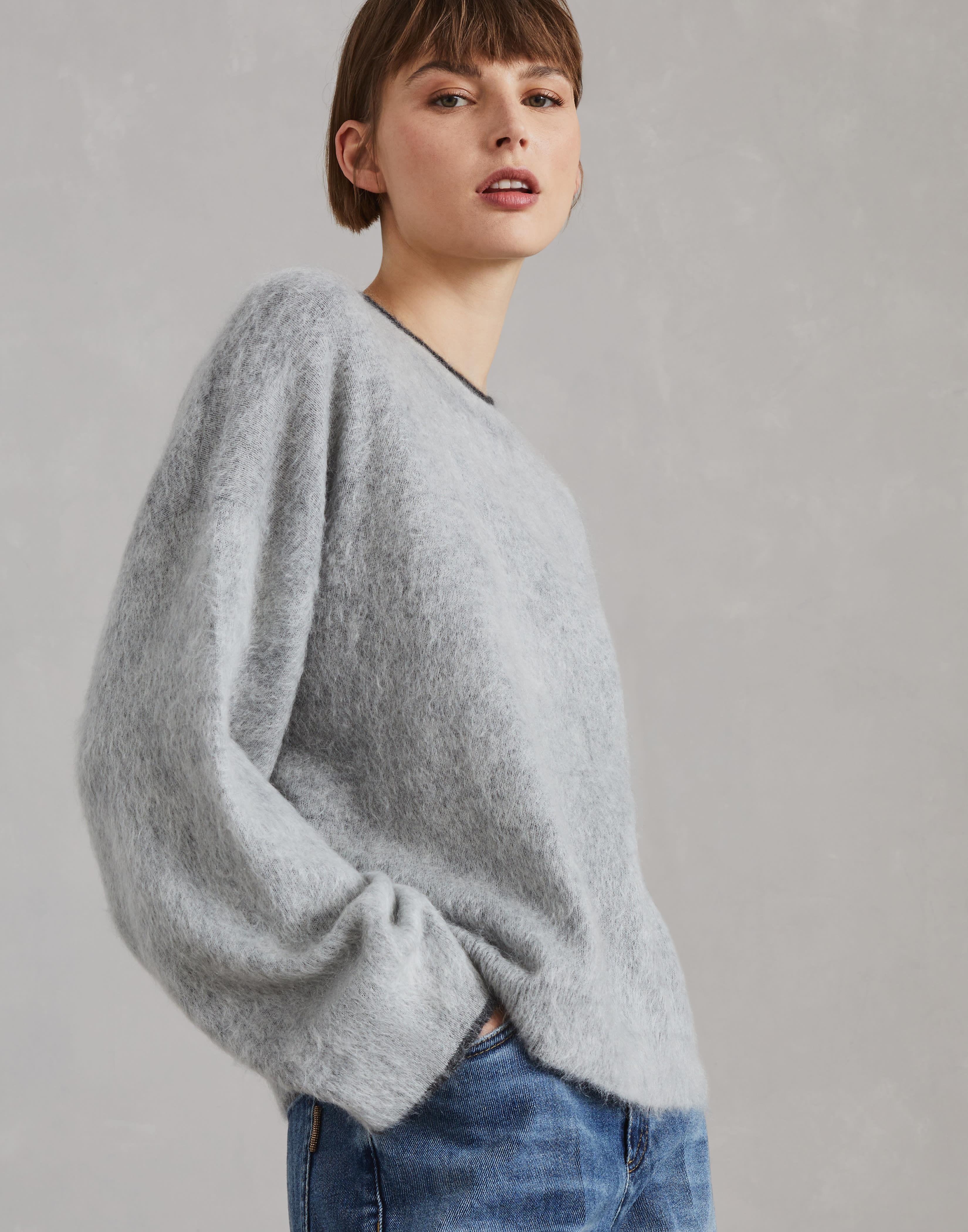 Mohair, wool, cashmere and silk sweater with monili - 4