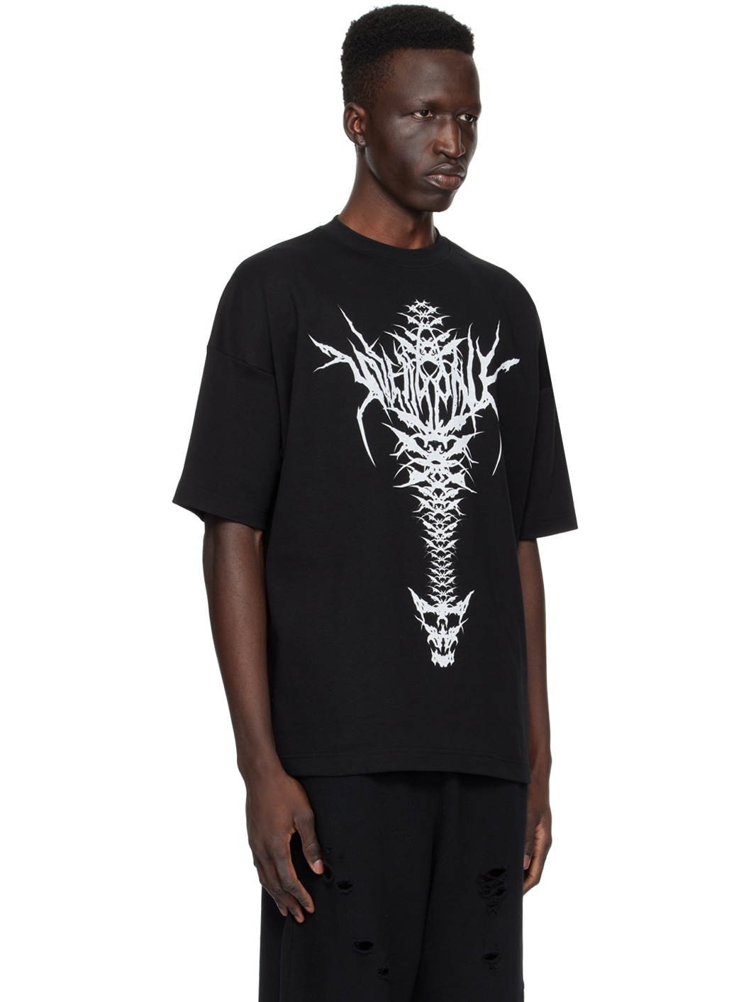 Black Spine Skull T-Shirt - 2