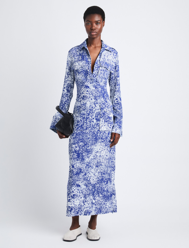 Proenza Schouler Vanessa Dress in Printed Viscose Crepe outlook