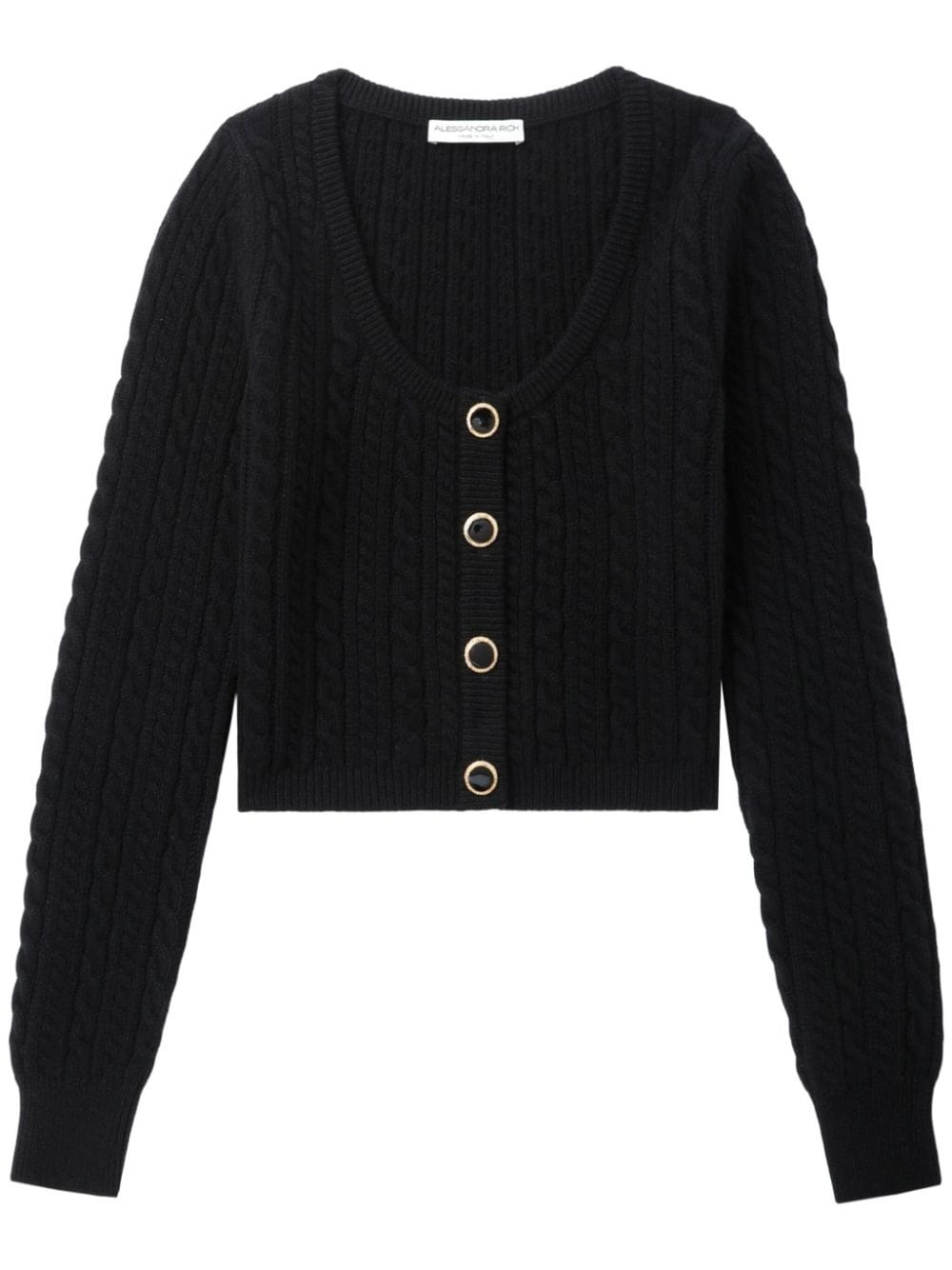 wool cable-knit cardigan - 1