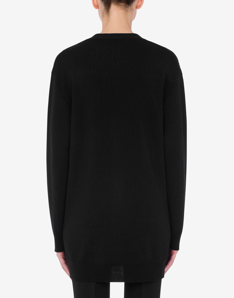 ALLOVER LOGO WOOL CARDIGAN 3
