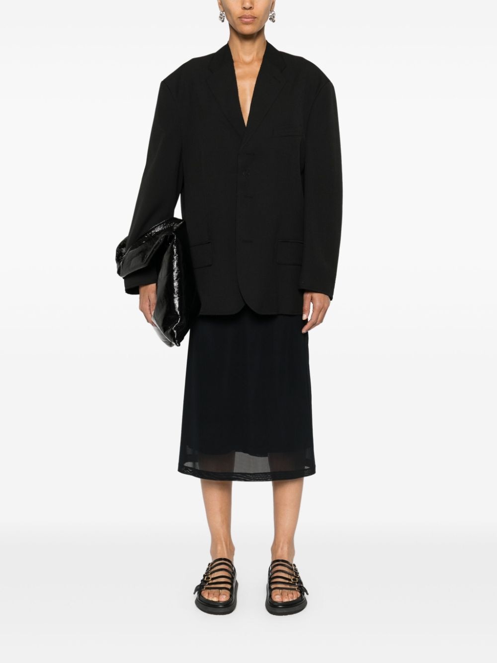 raw-cut single-breasted blazer - 2