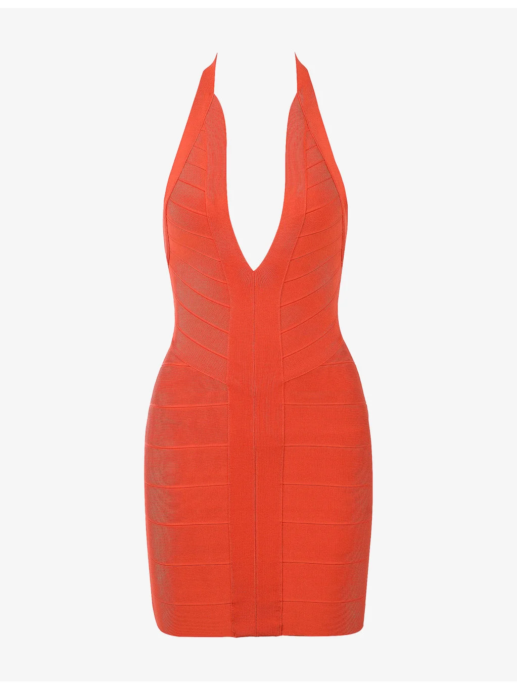 The Plunge Halter-Neck Stretch-Woven Mini Dress - 1