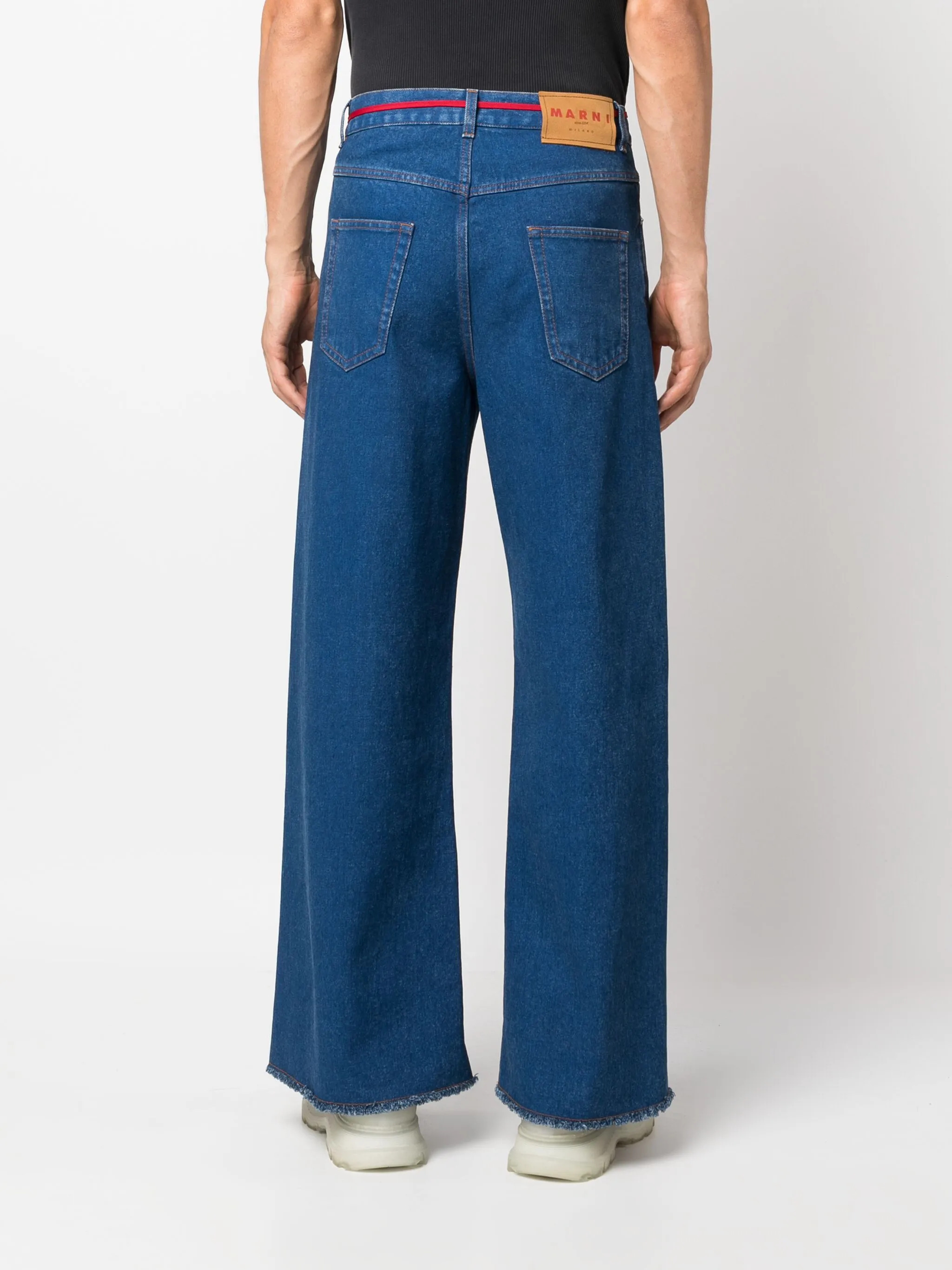 MARNI - Men Low Rise Red Belt Jeans - 3