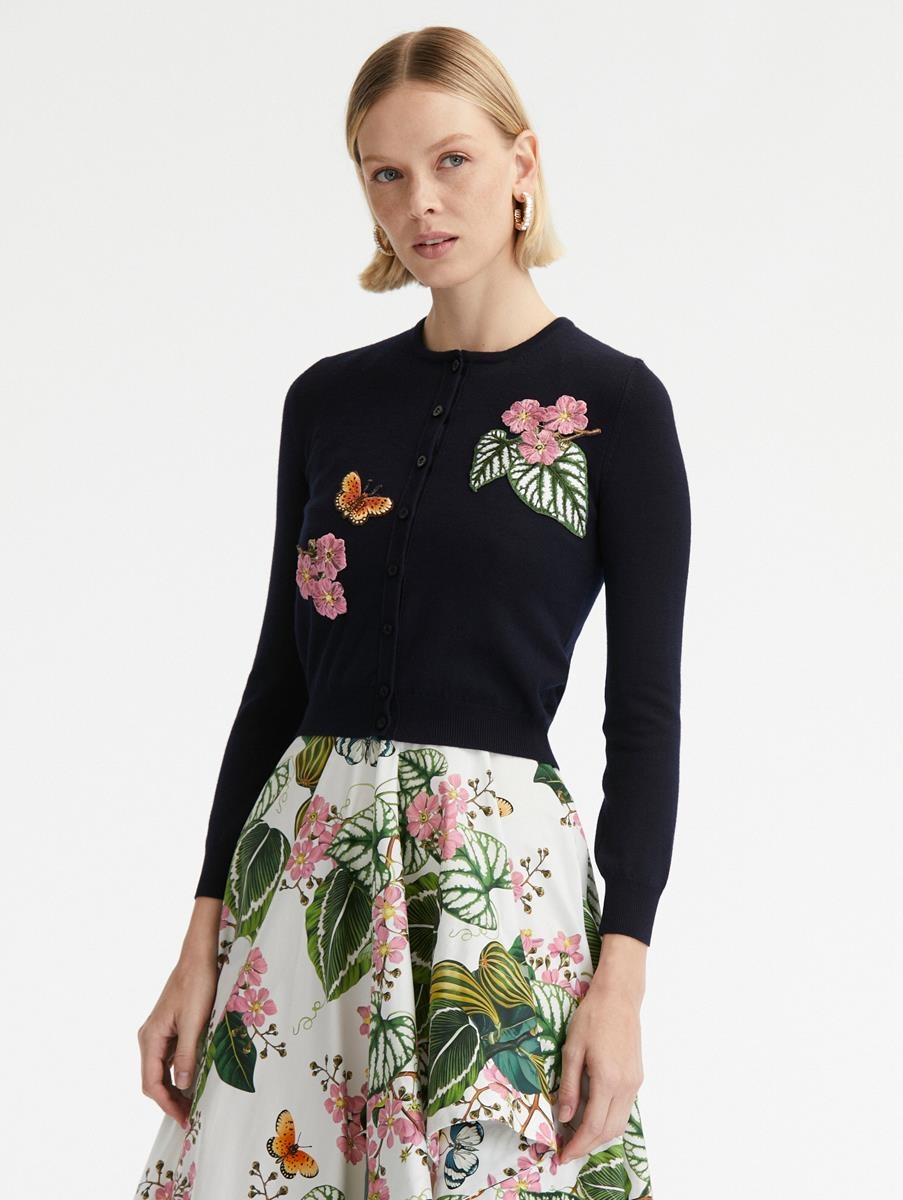 MIXED BOTANICAL THREADWORK CARDIGAN - 2