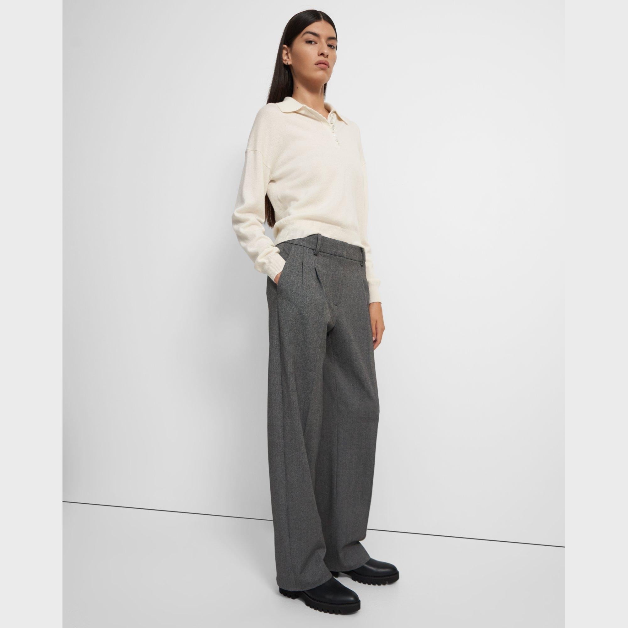 Pleated Wide-Leg Pant in Soft Twill - 2