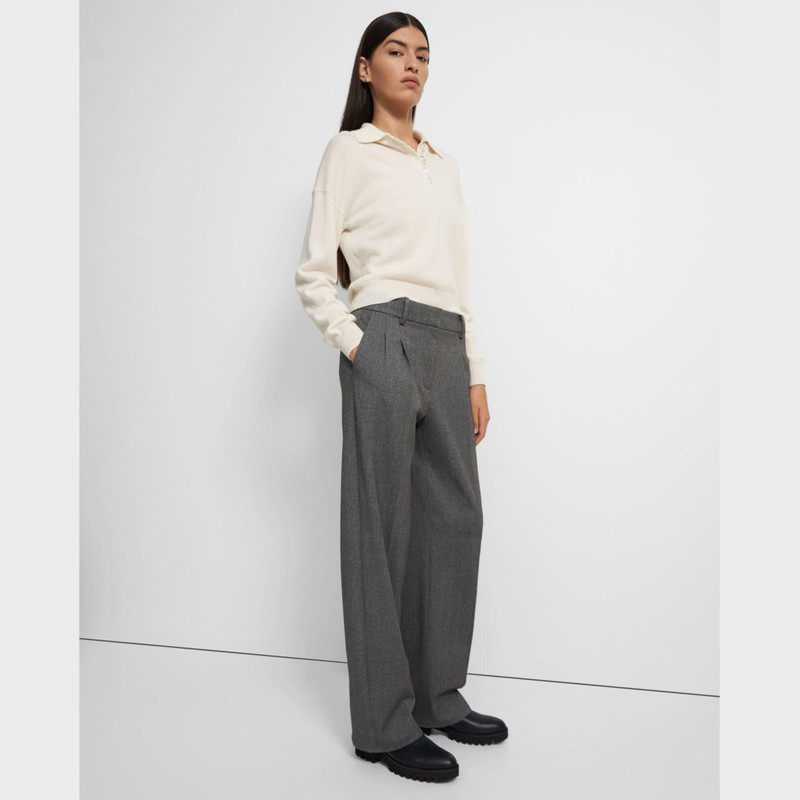 Pleated Wide-Leg Pant in Soft Twill 2